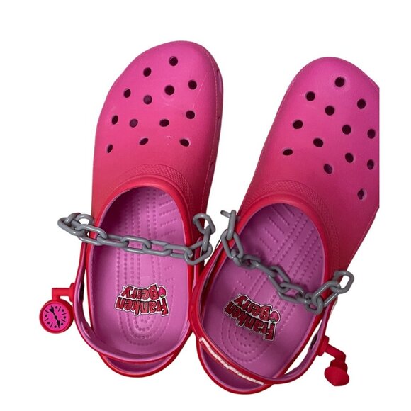Frankenberry Crocs Limited Edition Pink Clogs Size 11 With Chain Strap - Picture 1 of 7